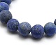 Chapelets de perle ronde en lapis-lazuli mat naturel(G-M064-6mm-08)-2