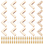 20 Sets Zinc Alloy Purse Corner for Bag, Protecter for Bag Corner, Golden, 29x29x7mm, Hole: 4.5mm(FIND-GO0003-66A)