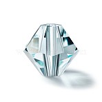 Preciosa&reg Crystal Beads, Czech Crystal, Bicone(451 69 302 Rondelle), 60001 Silver Aquamarine, 4mm, Hole: 0.8mm(Y-PRC-BA4-60001)