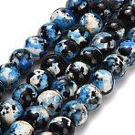 Synthetic Turquoise Beads Strands, Smooth Round, Spray Painted, Deep Sky Blue, 8mm, Hole: 1.2mm, about 43pcs/strand, 13.78''(35cm)(TURQ-F020-D01)
