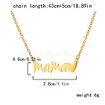 Mother's Day 304 Stainless Steel Word Mama Pendant Necklaces for Women, Golden, 16.93 inch(43cm)(FS-WG8A099-03)