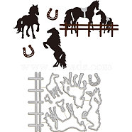 Horse Carbon Steel Cutting Dies Stencils, for DIY Scrapbooking, Photo Album, Decorative Embossing Paper Card, Stainless Steel Color, 135x109x0.8mm(DIY-WH0309-1360)