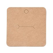 Blank Kraft Paper Finger Rings Display Cards, Square, BurlyWood, 6x6x0.05cm, Hole: 6mm(CDIS-G005-02)