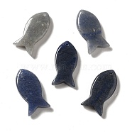 Natural Blue Aventurine Pendants, Fish Charms, 39x20x7~7.5mm, Hole: 2.3mm(G-G932-B13)