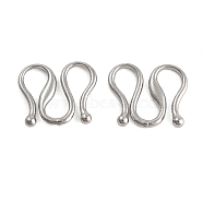 Non-Tarnish 304 Stainless Steel S-Hook Clasps, Stainless Steel Color, 10x11x1mm(STAS-L082-005P)