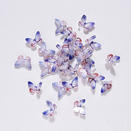 3D Resin Cabochons, Nail Art Studs, Nail Art Decoration Accessories, Butterfly, Purple, 7.5x7~8x2~3mm(X-MRMJ-R090-18-505)