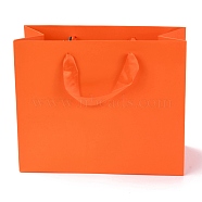 Rectangle Paper Bags, with Handles, for Gift Bags and Shopping Bags, Orange Red, 18x22x0.6cm(CARB-F007-04A)