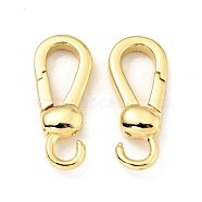 Brass Spring Gate Rings, Teardrop, Cadmium Free & Lead Free, Long-Lasting Plated, Real 18K Gold Plated, 22x9x4mm, Hole: 3.2mm(KK-G416-68G)