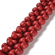 Synthetic Howlite Beads Strands, Dyed, Dumbbell, FireBrick, 13.5x8mm, Hole: 1.2mm, about 427pcs/500g(TURQ-F018-13)
