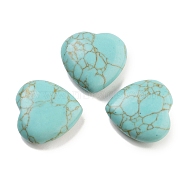 Heart  Synthetic Turquoise  Worry Stone, Anxiety Healing Thumb Stone, 19.5~20.5x20~20.5x5.8~6.8mm(G-C134-06A-01)