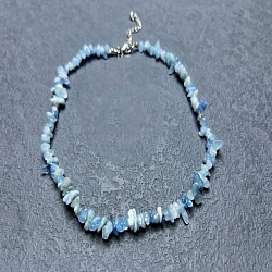 Natural Aquamarine Chip Beaded Necklaces for Women, 0.39 inch(1cm)(IW6789-29)