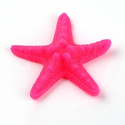 Resin Cabochons, Starfish, Fuchsia, 58x63x14.5mm(RESI-WH0024-74A)