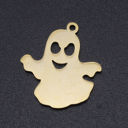 201 Stainless Steel Laser Cut Pendants, Ghost, Golden, 22x19.5x1mm, Hole: 1.4mm(STAS-S105-T933-2)