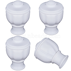 Plastic Curtain Rod Heads, Round Drapery Pole Finials, White, 91x63mm, Inner Diameter: 29mm, 4pcs/set(FIND-GF0005-79B)