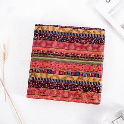 Rectangle Printed Cotton Linen Fabric, for Patchwork, Sewing Tissue to Patchwork, with Ethnic Style Pattern, Crimson, 145x50cm(PW-WG97318-07)