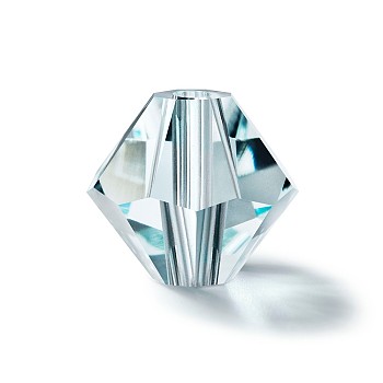Preciosa&reg Crystal Beads, Czech Crystal, Bicone(451 69 302 Rondelle), 60001 Silver Aquamarine, 4mm, Hole: 0.8mm