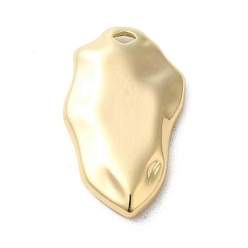 Brass Pendants, Irregular Shape, Real 18K Gold Plated, 25x15x3mm, Hole: 1.7x2mm