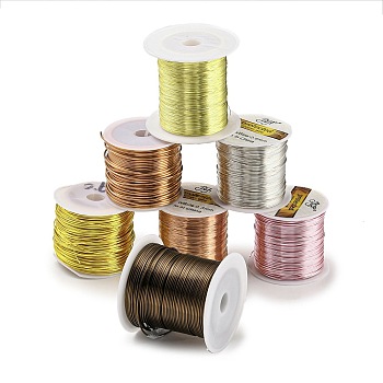 Copper Wire, Round, for Jewelry Making, Mixed Color, 0.3~1.2mm, about 26.25~236.22 Feet(8~72m)/Roll