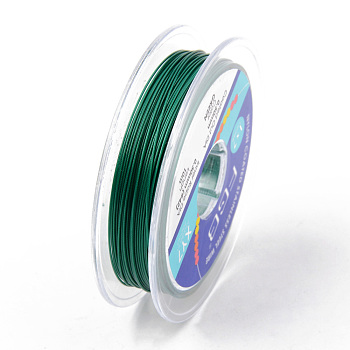 Tiger Tail Beading Wire, 7-Strand Bead Stringing Wire, Nylon Coated Stainless Steel Wire, Sea Green, 24 Gauge, 0.5mm, about 32.8 Feet(10m)/roll