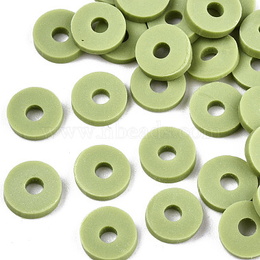 Light Green Disc Polymer Clay Beads