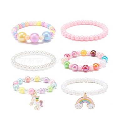 6pcs ensembles de bracelets extensibles en perles acryliques(BJEW-JB08728)-4