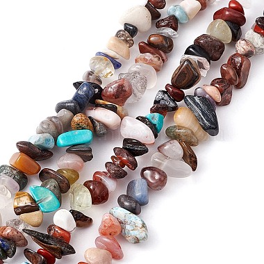 naturelles et synthétiques mélangées perles de pierres précieuses brins(G-YW0001-47)-2