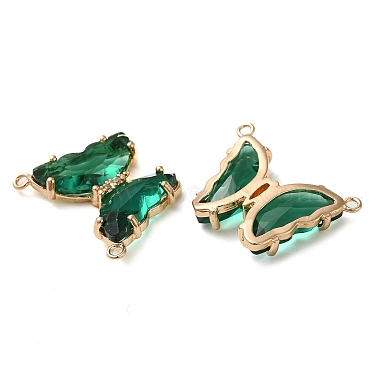 Brass Pave Faceted Glass Connector Charms(FIND-Z020-03T)-2
