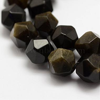 Natural Golden Sheen Obsidian Beads Strands(G-G682-27-6mm)-3