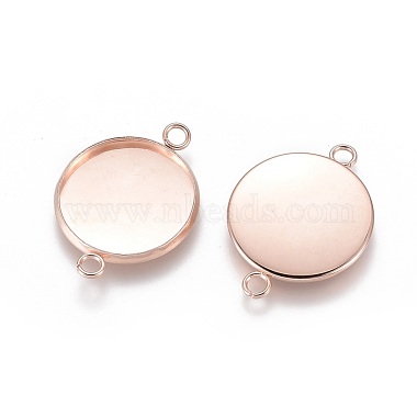Rose Gold Flat Round Stainless Steel Links