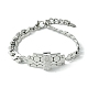 bracelet à maillons rectangulaires en zircone cubique avec 304 chaînes en acier inoxydable(BJEW-Q775-01P)-2