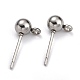 304 Stainless Steel Ball Post Stud Earring Findings(STAS-Z035-01P-H)-2