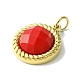 Ion Plating(IP) Real 14K Gold Plated 304 Stainless Steel with Glass Pendant(FIND-Z028-32G)-3