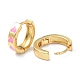 Brass Enamel Hoop Earrings(KK-P205-17G)-3