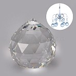 Transparent K9 Glass Pendants, Crystal Ball Prism Hanging Pendants, for Ceiling Chandelier, Windows, Feng Shui, Teardrop, Clear, 45.5x40.5mm, Hole: 1.6mm(GLAA-WH0015-35C)