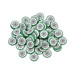 Halloween Handmade Polymer Clay Cabochons, Flat Round & Spider Web, Sea Green, 5~6x0.3~1.2mm, about 19230pcs/500g(CLAY-A007-01A)