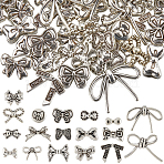 72Pcs 
16 Styles Tibetan Style Alloy Beads, Bowknot, Antique Silver, 5~19x10.5~26x3~8mm, Hole: 1.4~8.5mm, 4pcs/style(TIBEB-SC0001-40B)