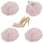 4Pcs Artificial Wool Pompom Ball Shoe Buckle Clips, Detachable Shoe Decoration, Pink, 40mm(HJEW-WH00199)