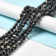 Synthetic Turquoise and Sea Shell Assembled Beads Strands, Dyed, Round, Black, 10mm, Hole: 1.2mm, about 40pcs/strand, 15.55''(39.5cm)(G-D482-01D-01)