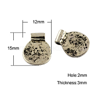 Tibetan Style Alloy Charms Pendants, Cadmium Free & Lead Free, Flat Round, Antique Silver, 15x12x3mm, Hole: 2mm(TIBEP-A19547-AS-LF)