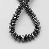 Non-magnetic Synthetic Hematite Beads Strands, Grade A, Hexagon, Black, 5x4mm, Hole: 1mm(G-Q906-5mm)