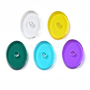 Transparent Acrylic Beads, Oval, Mixed Color, 16x11.5x2.5~3mm, Hole: 2mm(BACR-N001-009)