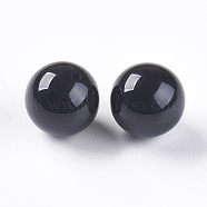 Natural Black Onyx Beads, Half Drilled, Dyed & Heated, Round, 9mm, Hole: 1mm(G-K275-13-9mm)