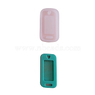 DIY Silicone Pendant Molds, for Keychain Name Tag Making, Resin Casting Molds, For UV Resin, Epoxy Resin Jewelry Making, Rectangle with Heart, White, 55x29x7mm, Hole: 5mm, 10x3mm, Inner Diameter: 24x50mm(DIY-C012-09C)