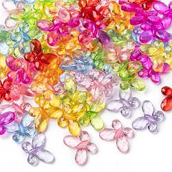 Transparent Acrylic Beads, Faceted, Butterfly, Mixed Color, 17x13x5mm, Hole: 2mm, about 950pcs/500g(TACR-R13-M)