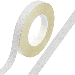 50M Glitter Adhesive Plastic Tapes, Sparkle Decorative Sticker Roll Tape, for Card-Making, Scrapbooking, Diary, Planner, Envelope & Notebooks, Silver, 20x0.15mm, about 54.68 Yards(50m)/Roll(DIY-WH20050-14B-01)