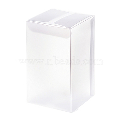 Transparent PVC Box, Candy Treat Gift Box, Matte Box, for Wedding Party Baby Shower Packing Box, Rectangle, White, 6x6x10cm(CON-WH0076-94A)