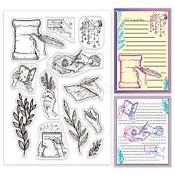 Custom PVC Plastic Clear Stamps, for DIY Scrapbooking, Photo Album Decorative, Cards Making, Leaf, 160x110mm(DIY-WH0618-0009)