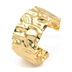 304 Stainless Steel Textured Cuff Bangles, Golden, Inner Diameter: 2-3/8 inch(5.95cm)(BJEW-P302-13G)