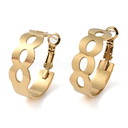 304 Stainless Steel Hoop Earrings, Jewely for Women, Golden, Oval, 26x9mm(EJEW-K278-06C-G)