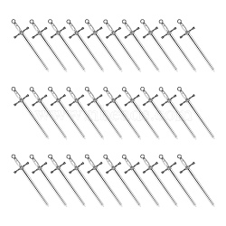 30Pcs Alloy Big Pendants, Sword Charm, Antique Silver, 85x24x4mm, Hole: 3mm(FIND-UN0002-96)